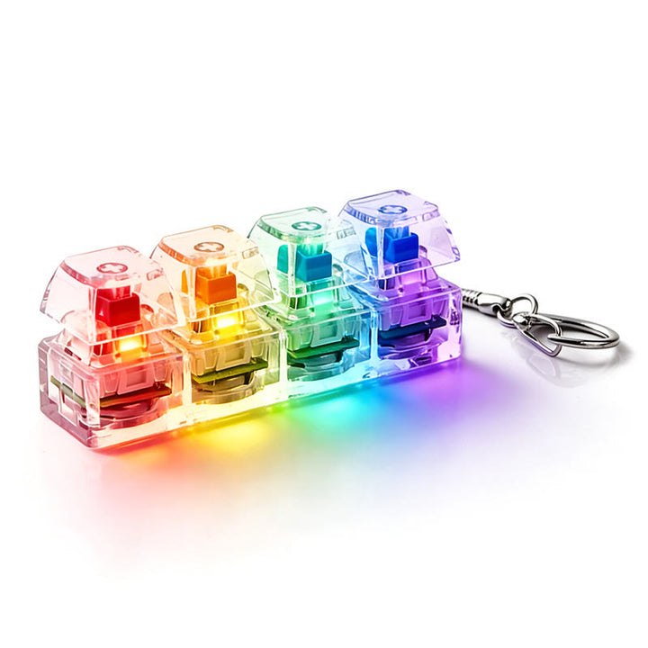 Mechanical Keyboard Fidget Toy Keychain For Anxiety Relief - Translucent With Light - image 7