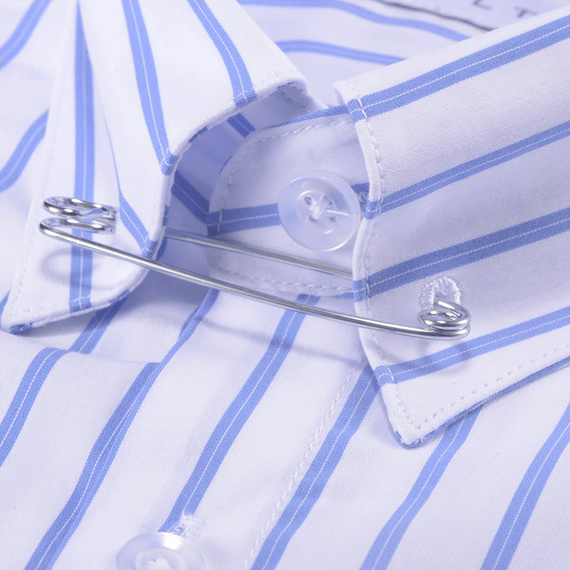 Collar Bar Accessory Safety Pin For Dress Shirt - Silver - image 0