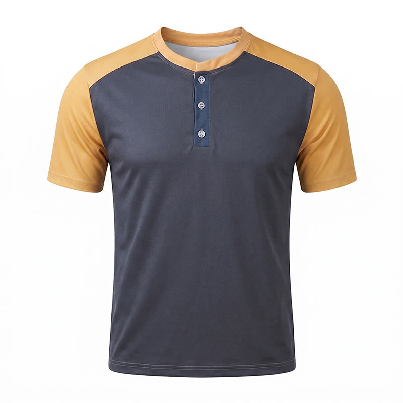 Men's Vintage Washed Summer Casual Henley Shirt - image 9