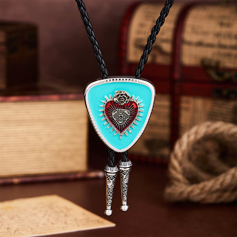 All Seeing Eye Rose Sacred Heart Bolo Tie - image 3