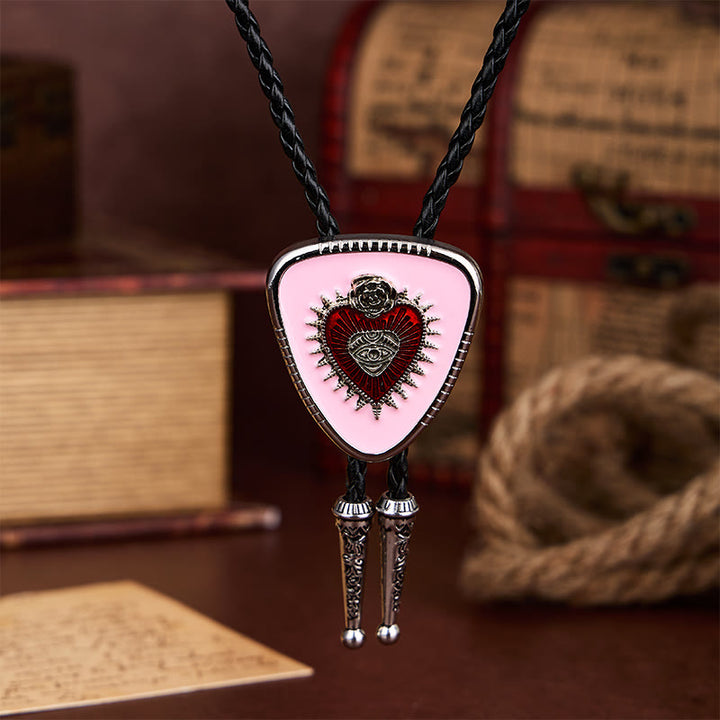 All Seeing Eye Rose Sacred Heart Bolo Tie - image 7