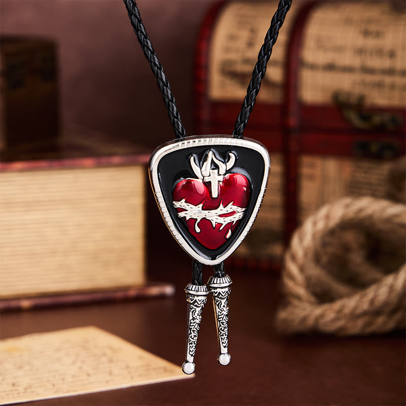 The Martyr Thorn & Heart Enameled Bolo Tie - image 3