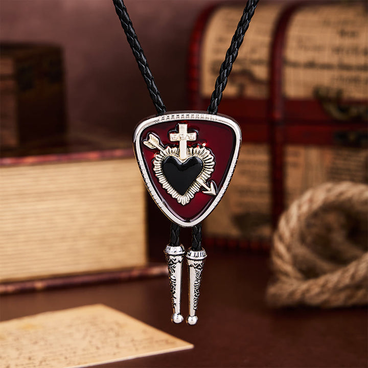 Gothic Emo Cross Arrow Heartbreaker Bolo Tie - image 3