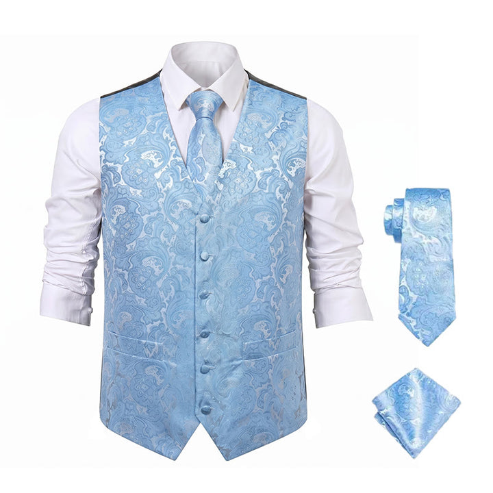 Men's All-match Paisley Pattern Waistcoat 4-in-1 Outfit Set Suit Vest - image 18