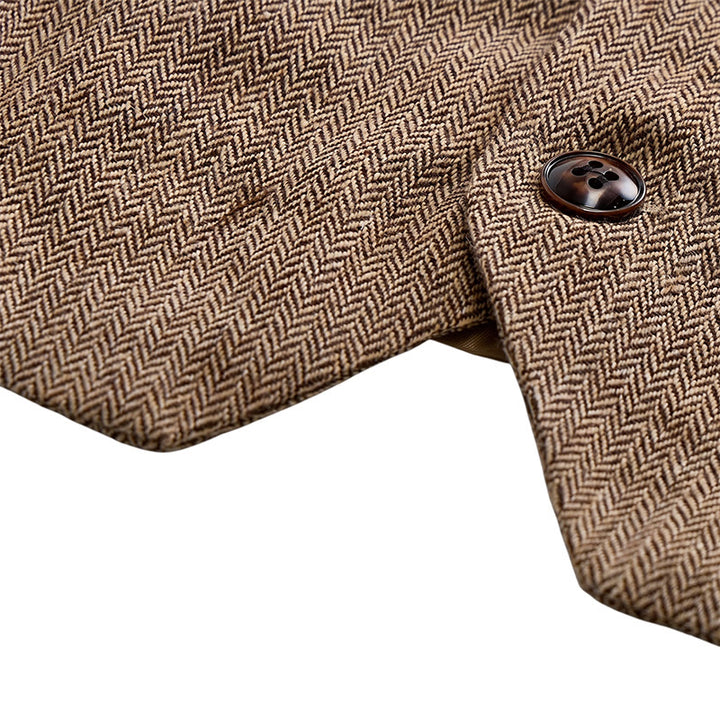 2Pcs Men's Rustic Khaki Formal Suit Vest With Paisley Bow Tie - image 8