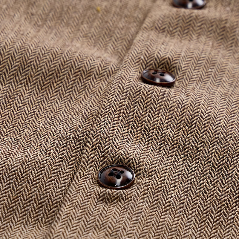 2Pcs Men's Rustic Khaki Formal Suit Vest With Paisley Bow Tie - image 6