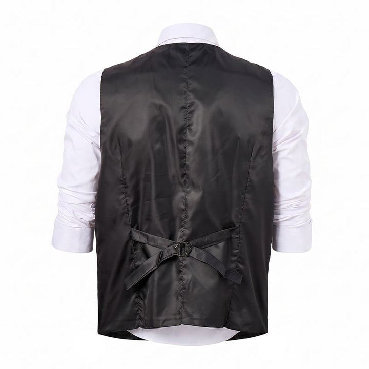 2Pcs Men's Charcoal Gray Suit Suit Vest With Paisley Bow Tie - image 10