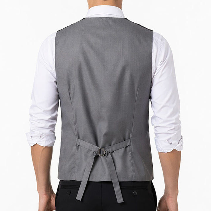 Men's Modern V-Neck Asymmetric Zipper Suit Vest - image 3
