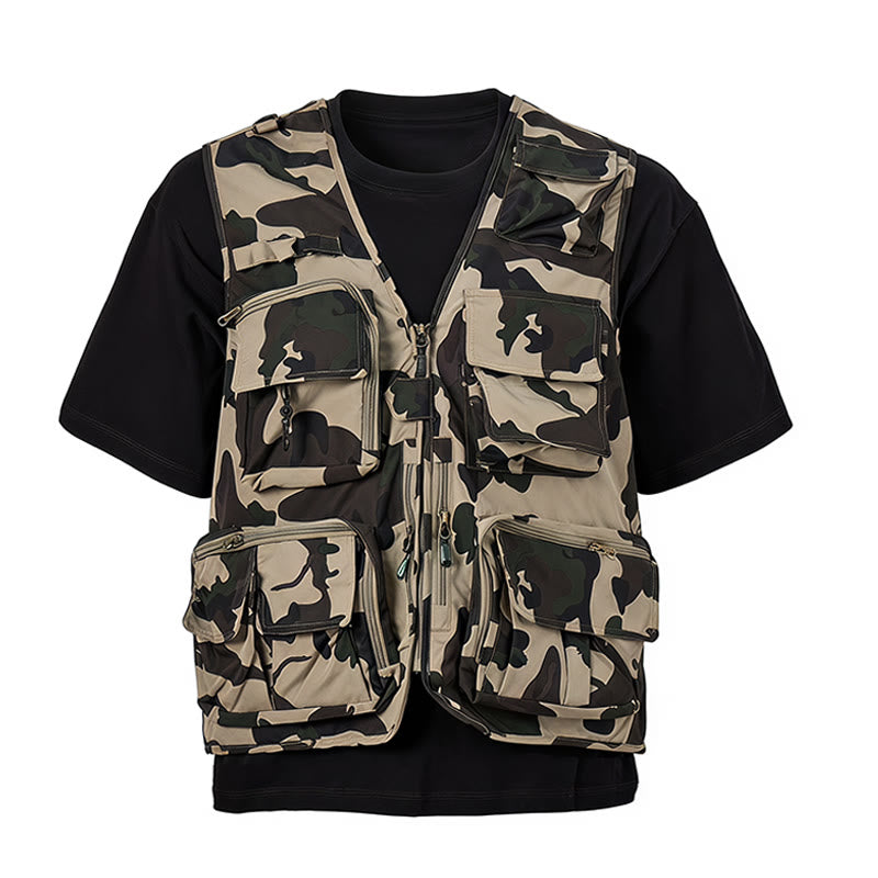 Camo Hunting Multi-Pocket Lightweight Mesh Lined Utility Vest - image 9