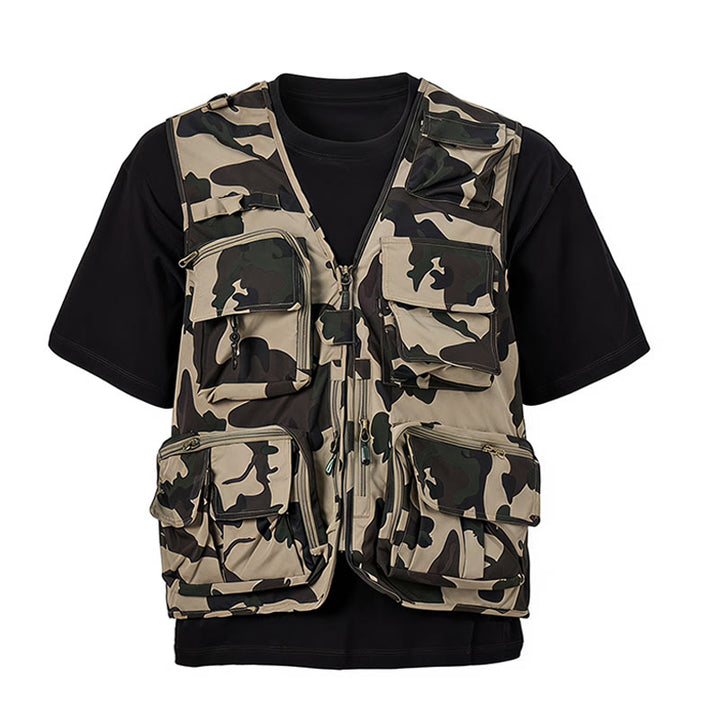 Camo Hunting Multi-Pocket Lightweight Mesh Lined Utility Vest - image 9