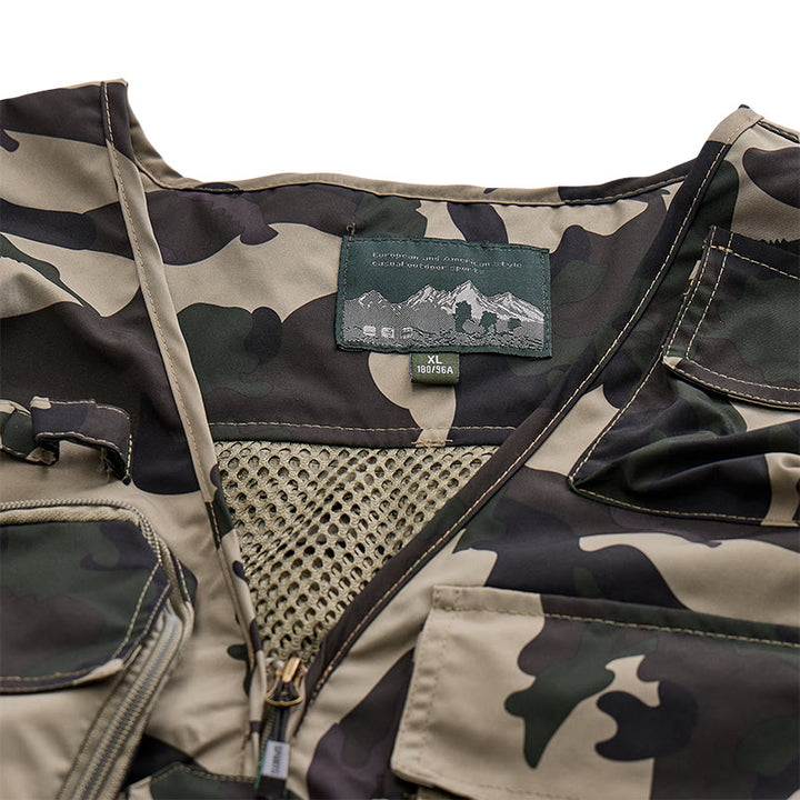 Camo Hunting Multi-Pocket Lightweight Mesh Lined Utility Vest - image 4