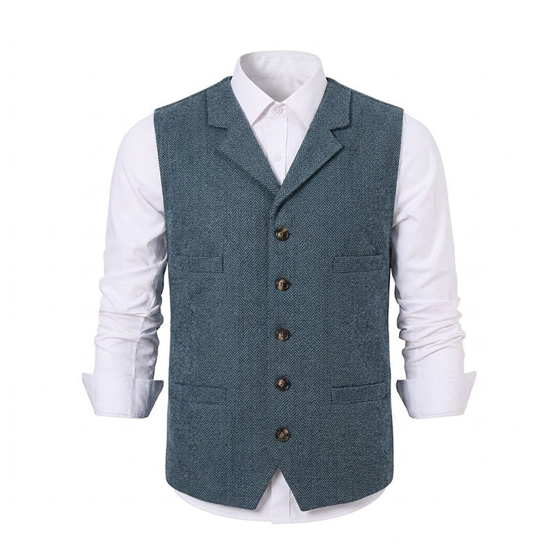 Men's Herringbone Suit Lape with Decorative Chain Suit Vest - image 30