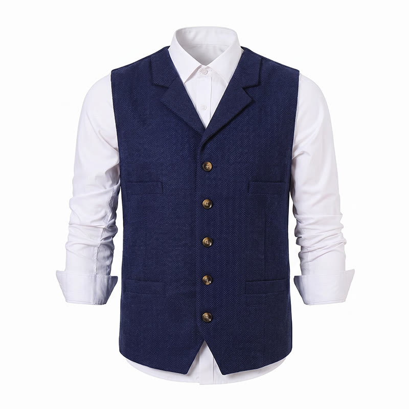 Men's Herringbone Suit Lape with Decorative Chain Suit Vest - image 25