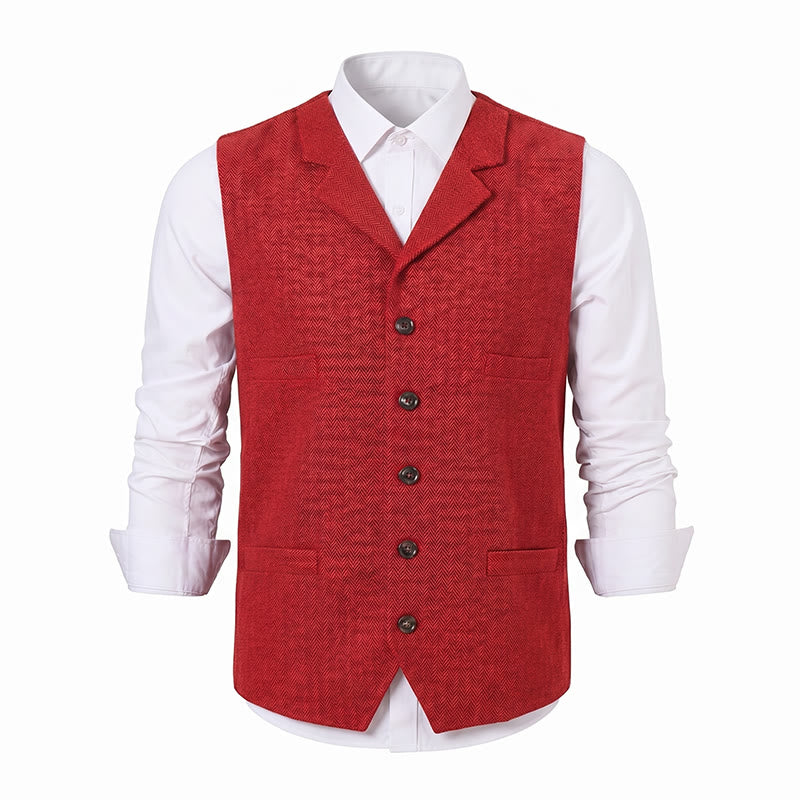 Men's Herringbone Suit Lape with Decorative Chain Suit Vest - image 26