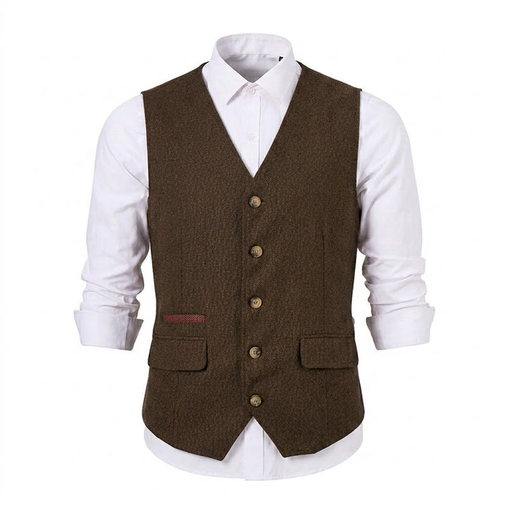 Men's British Herringbone Thick Casual Suit Vest - image 36