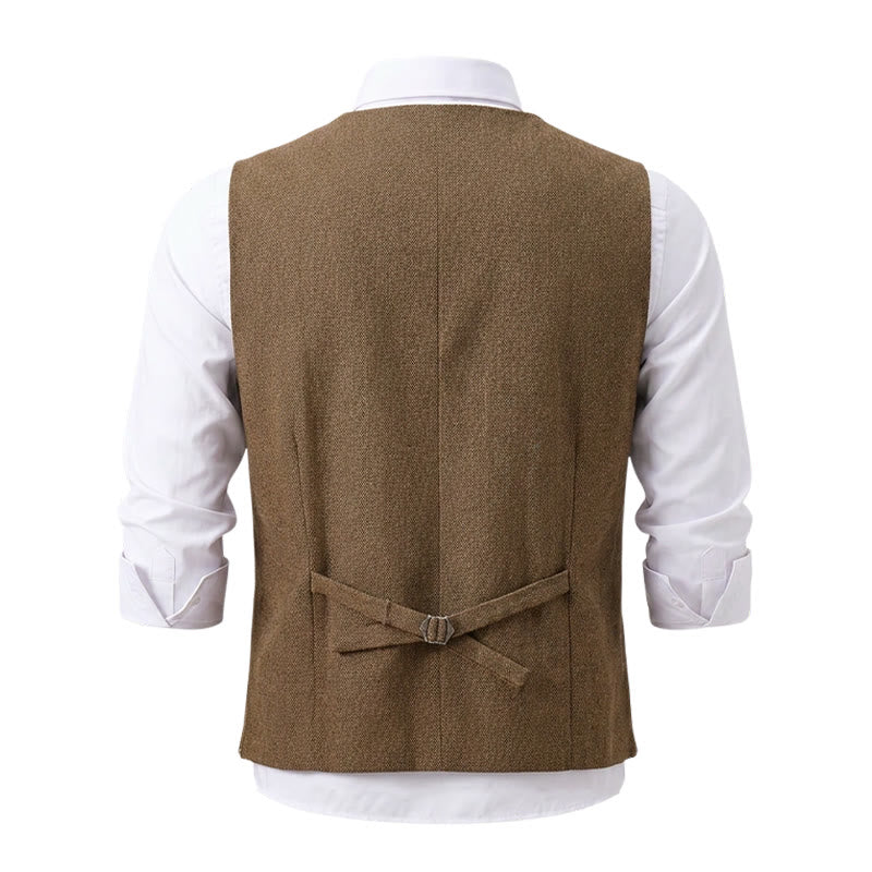 Men's British Herringbone Thick Casual Suit Vest - image 23