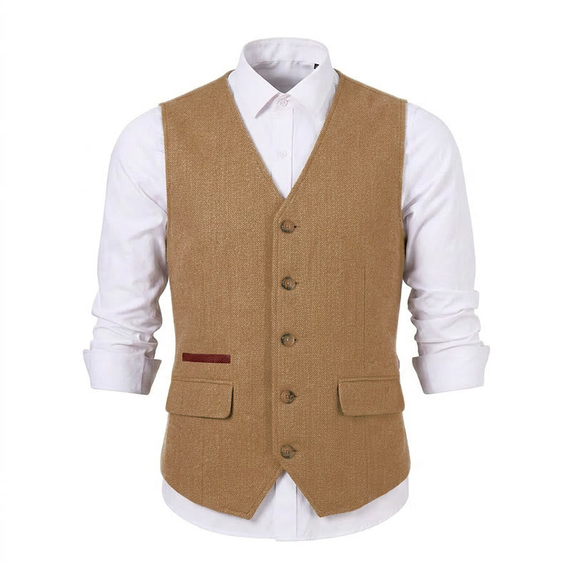 Men's British Herringbone Thick Casual Suit Vest - image 26