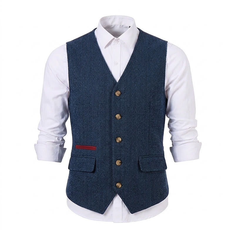 Men's British Herringbone Thick Casual Suit Vest - image 35