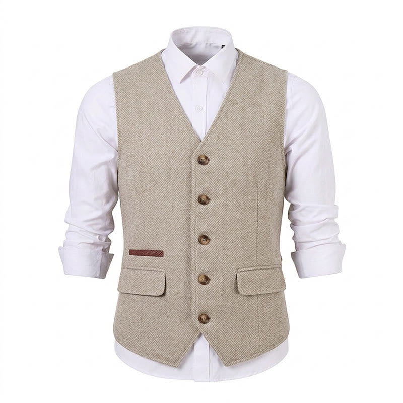 Men's British Herringbone Thick Casual Suit Vest - image 33