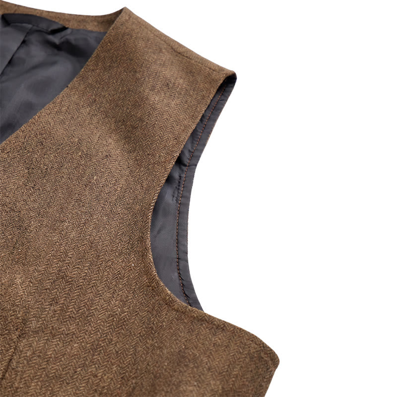 Men's British Herringbone Thick Casual Suit Vest - image 18