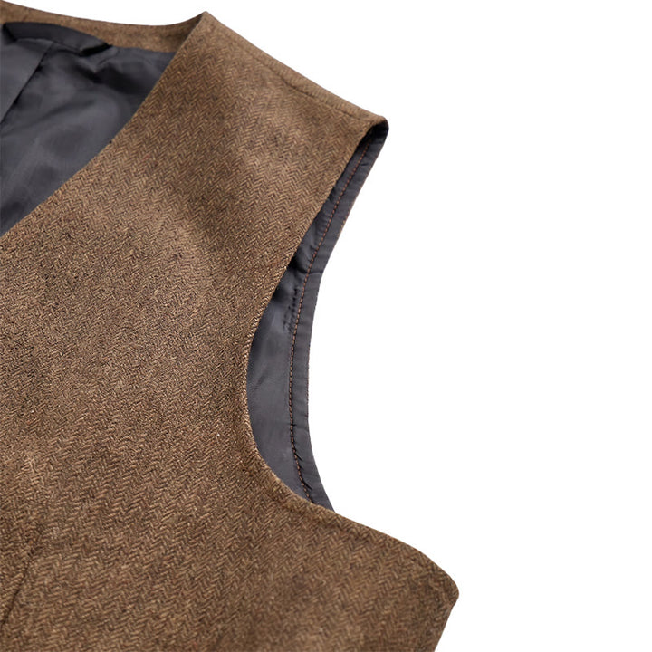 Men's British Herringbone Thick Casual Suit Vest - image 18