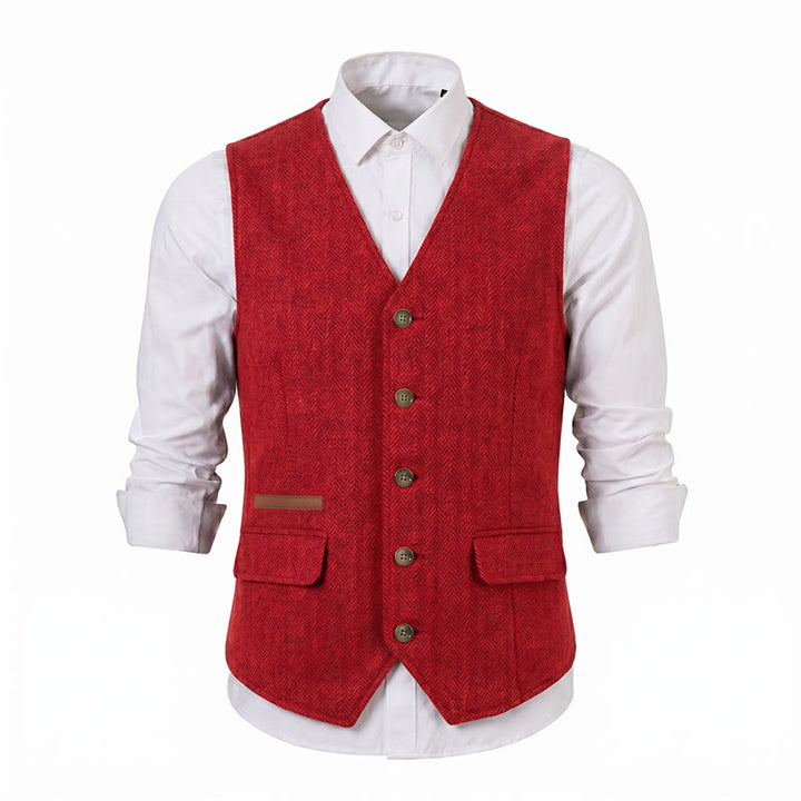 Men's British Herringbone Thick Casual Suit Vest - image 29