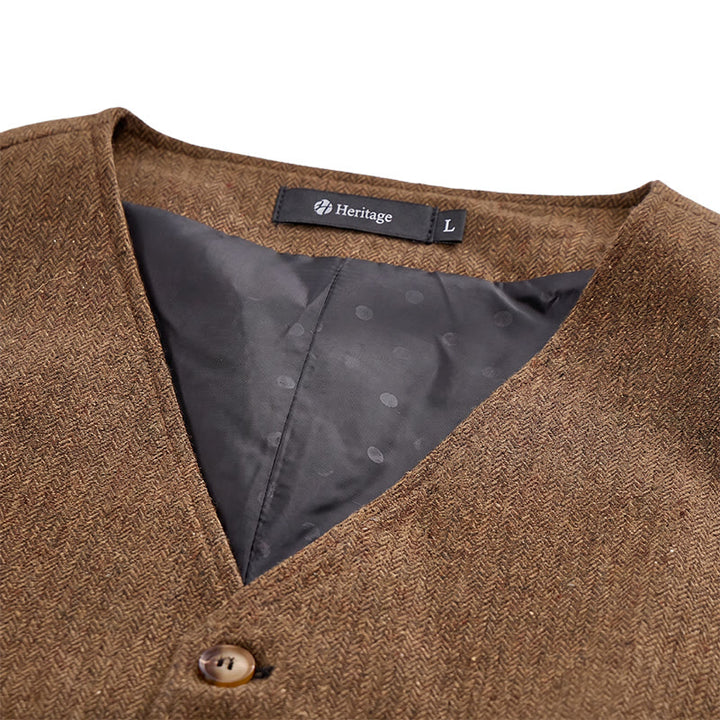 Men's British Herringbone Thick Casual Suit Vest - image 17