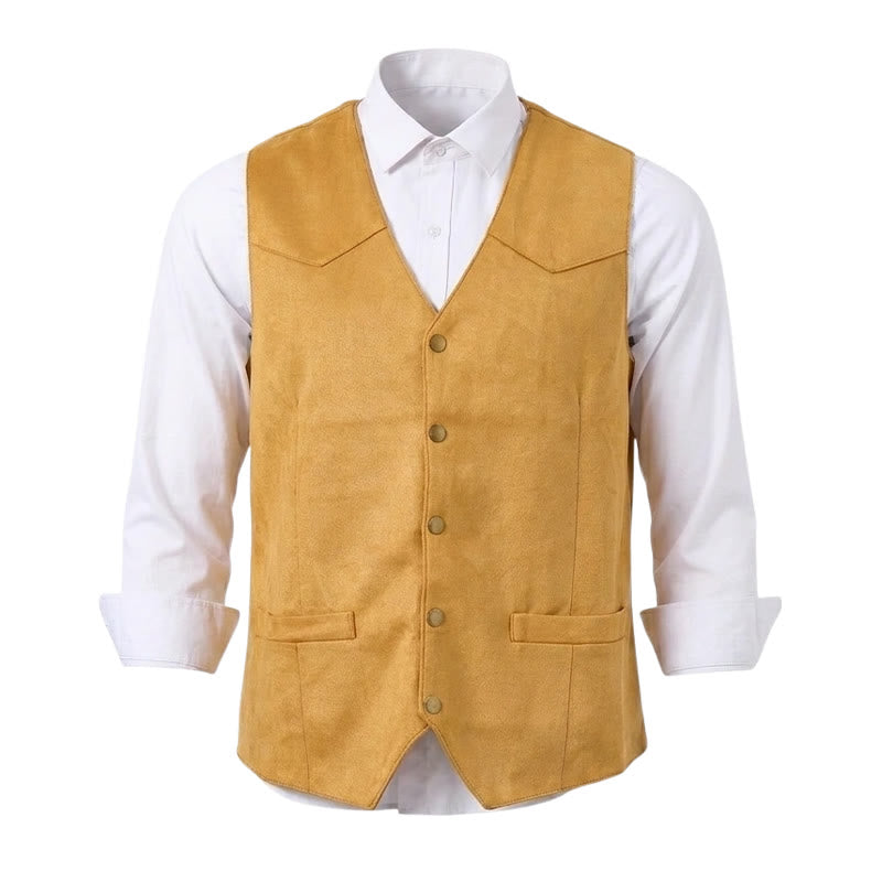 Men's Western Suede Look Casual Layering Vest - image 9