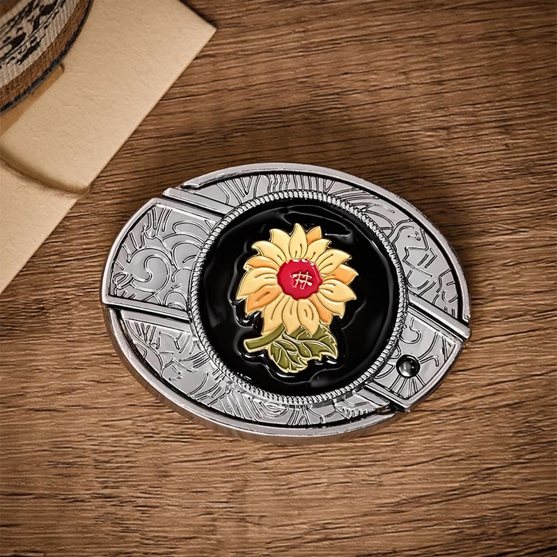 Sunshine Sunflower DIY Hidden Folding Knife Buckle Leather Belt - image 10