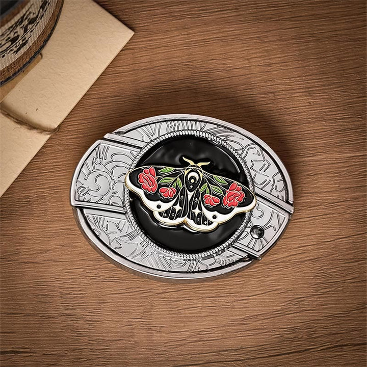 Rose Moth Gothic DIY Hidden Folding Knife Buckle Leather Belt - image 9
