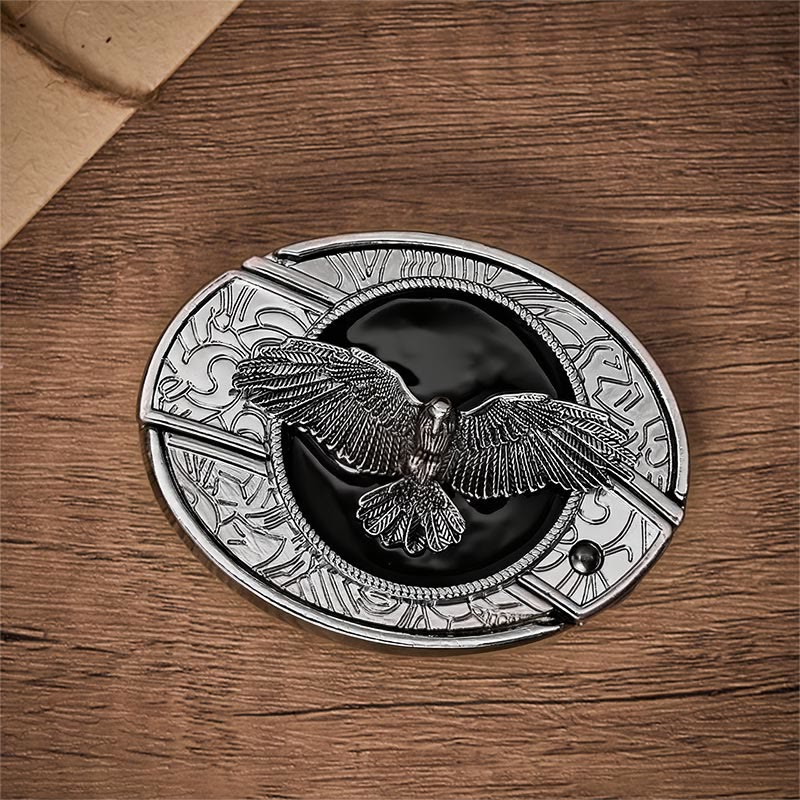Black Freedom Eagle DIY Hidden Folding Knife Buckle Leather Belt - image 10