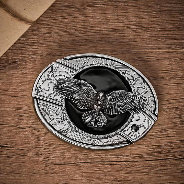 Black Freedom Eagle DIY Hidden Folding Knife Buckle Leather Belt - image 10