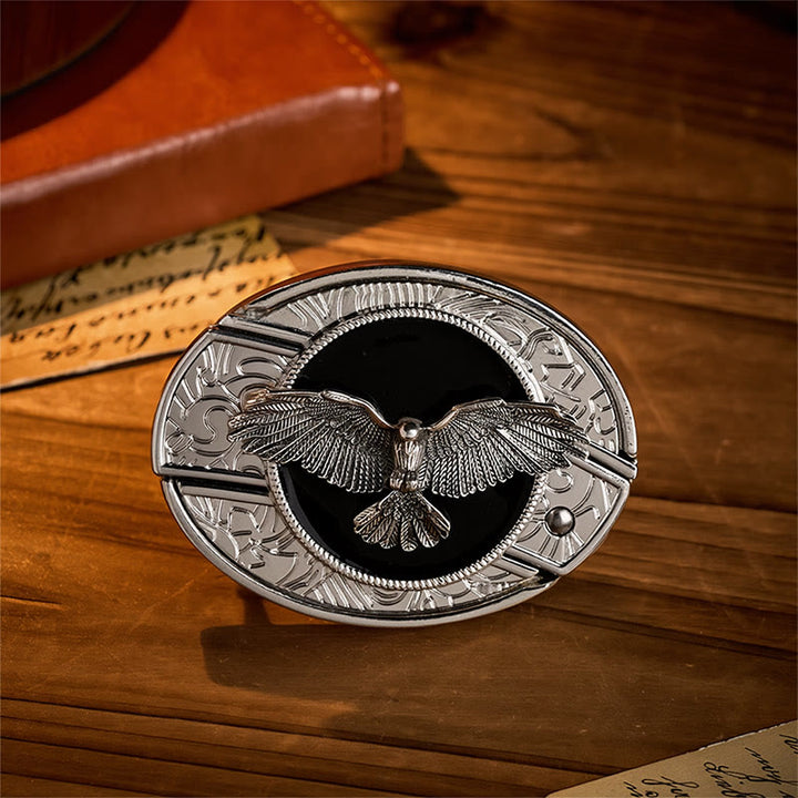 Black Freedom Eagle DIY Hidden Folding Knife Buckle Leather Belt - Eagle - Without Belt - Not Included Belt - image 0