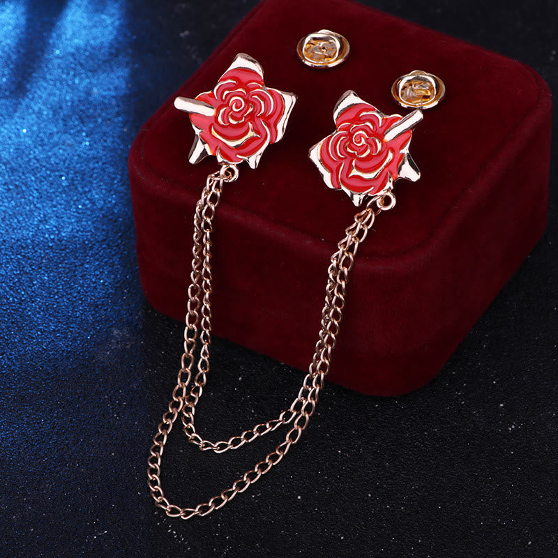 Rose Thorn Gothic Collar Chain Brooch For Shirt - image 9