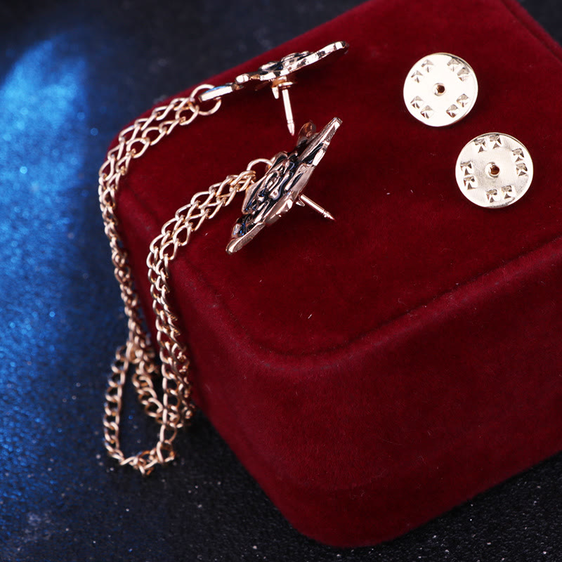 Rose Thorn Gothic Collar Chain Brooch For Shirt - image 2