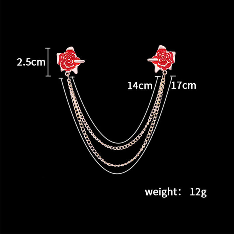 Rose Thorn Gothic Collar Chain Brooch For Shirt - image 3