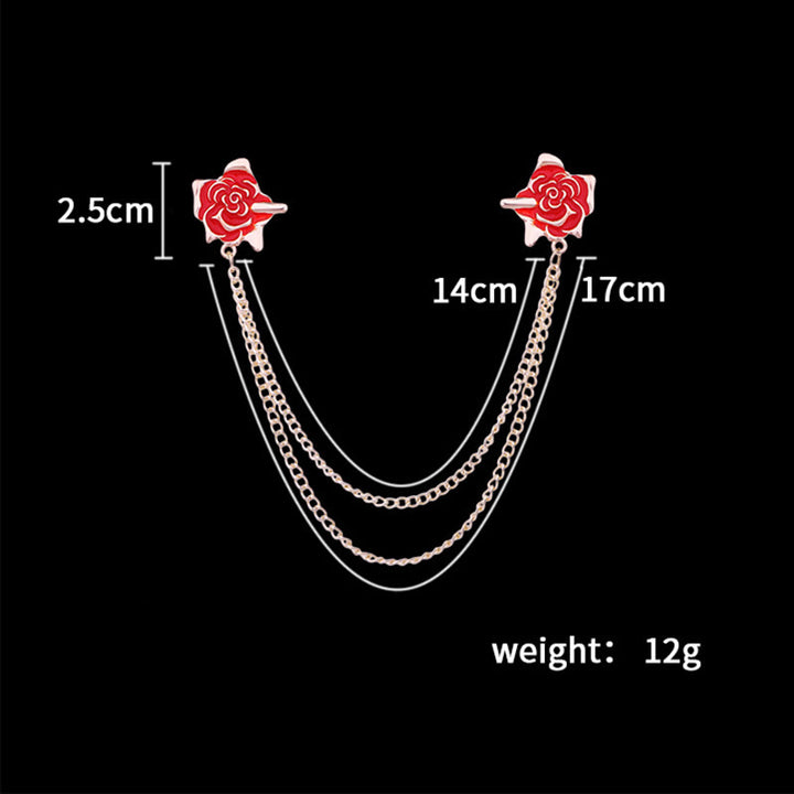 Rose Thorn Gothic Collar Chain Brooch For Shirt - image 3