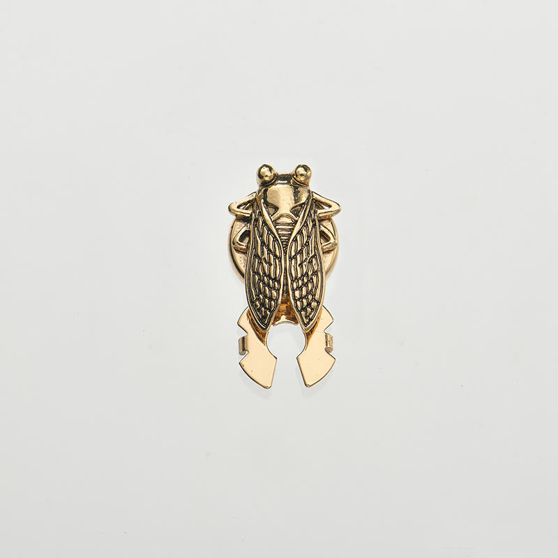 1 Pair Entomologist Cicada Snap-On Shirt Button Covers - Gold - Style #2 - image 4