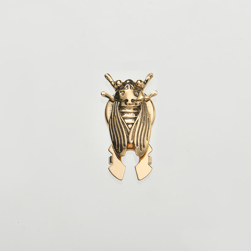 1 Pair Entomologist Cicada Snap-On Shirt Button Covers - Gold - Style #1 - image 1