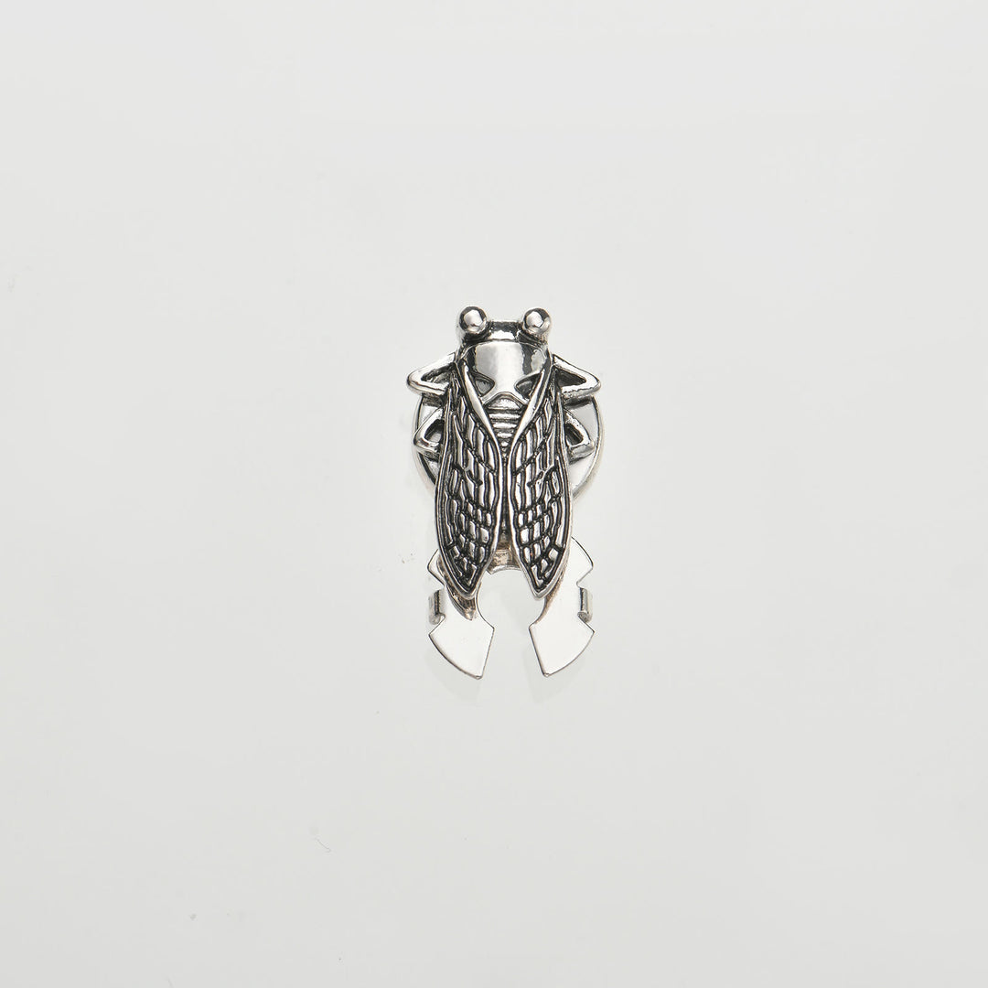 1 Pair Entomologist Cicada Snap-On Shirt Button Covers - Silver - Style #2 - image 5