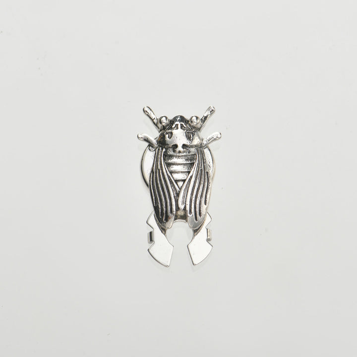 1 Pair Entomologist Cicada Snap-On Shirt Button Covers - Silver - Style #1 - image 3