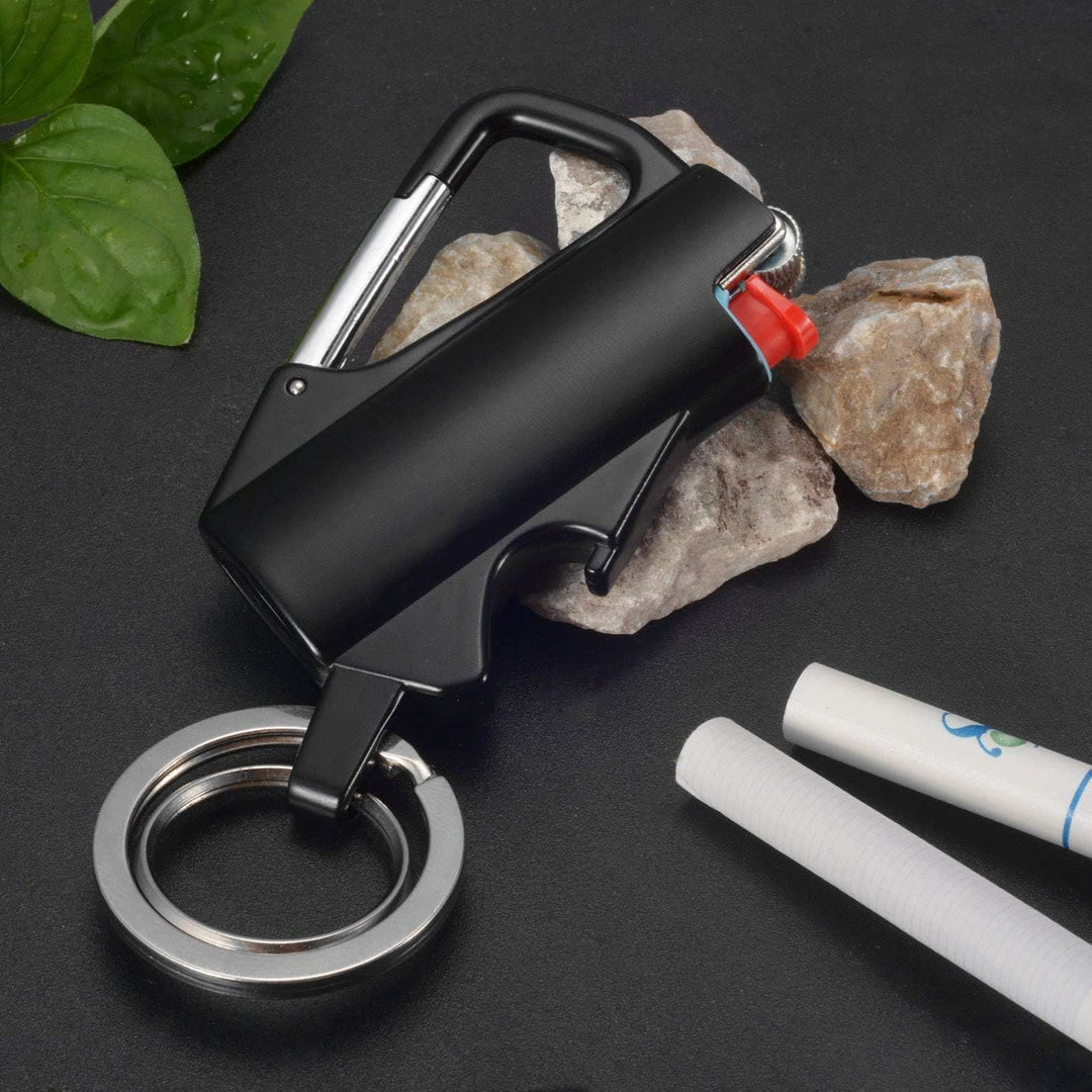 3-In-1 EDC Keychain Tool Carabiner Lighter Case - image 0