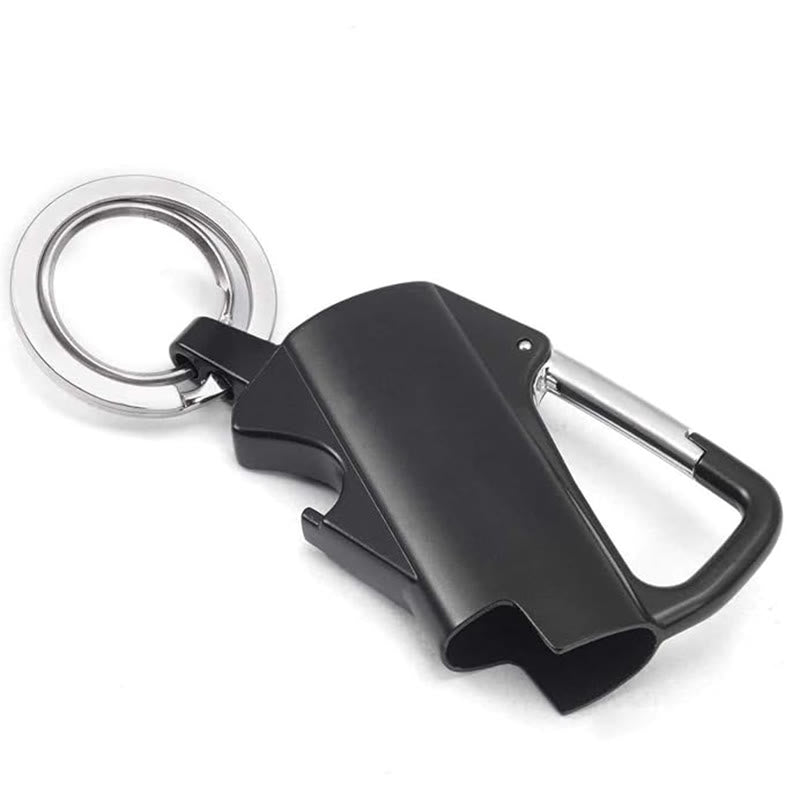 3-In-1 EDC Keychain Tool Carabiner Lighter Case - Black - image 1