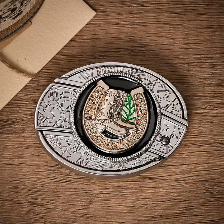 Boots & Horseshoe DIY Hidden Folding Knife Buckle Leather Belt - image 10