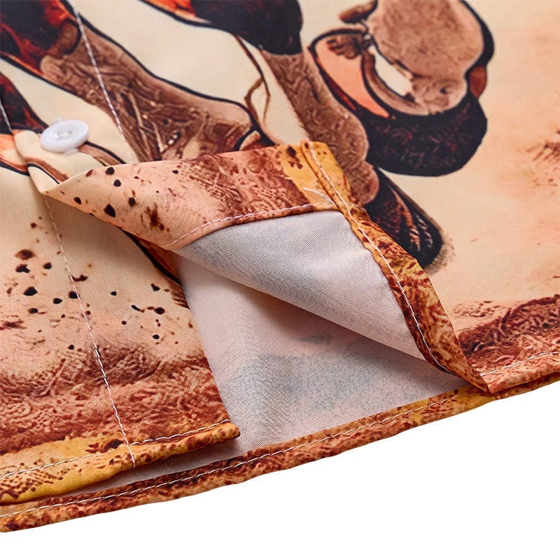 Lone Rider Western Galloping Cowboy Print Shirt - image 6