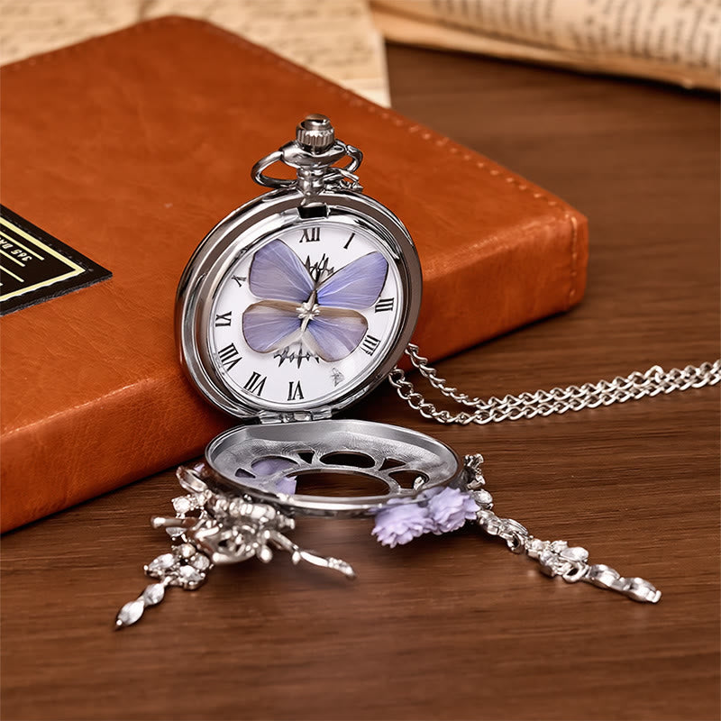 Lavender Butterfly Secret Garden Handmade Pocket Watch - image 5