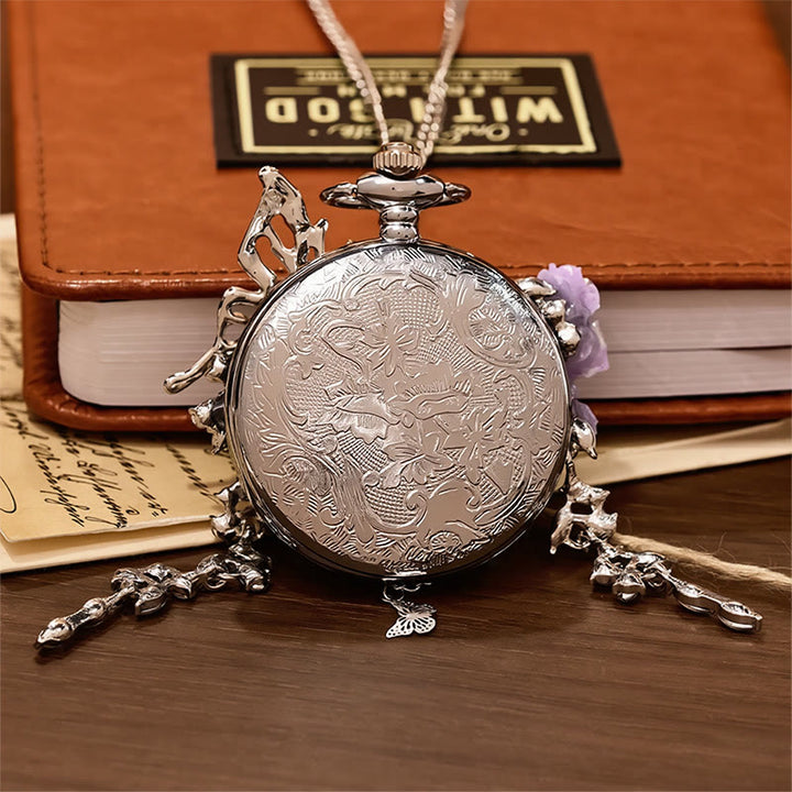 Lavender Butterfly Secret Garden Handmade Pocket Watch - image 11