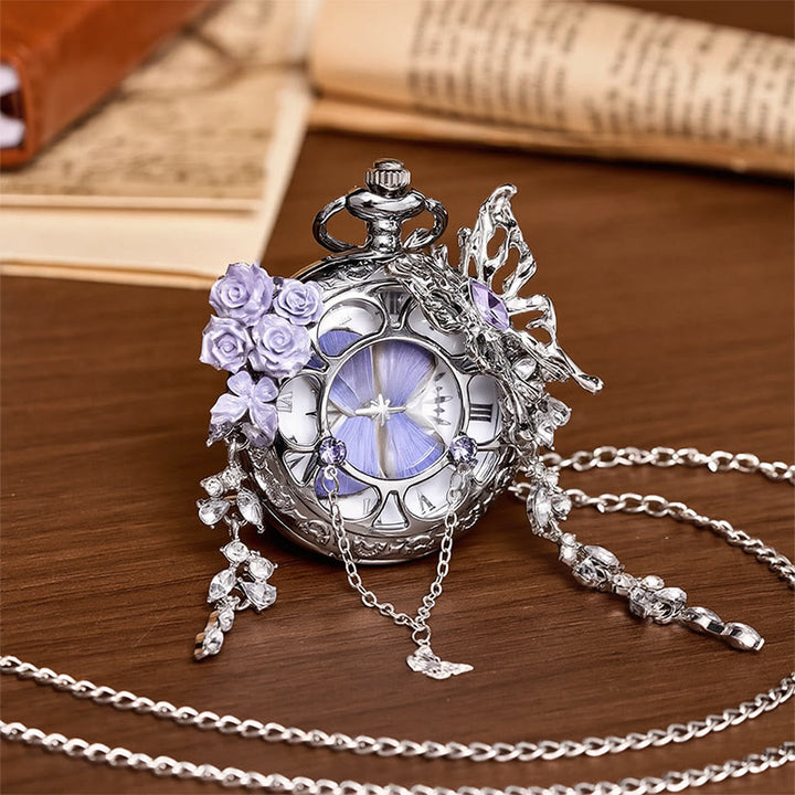 Lavender Butterfly Secret Garden Handmade Pocket Watch - image 7