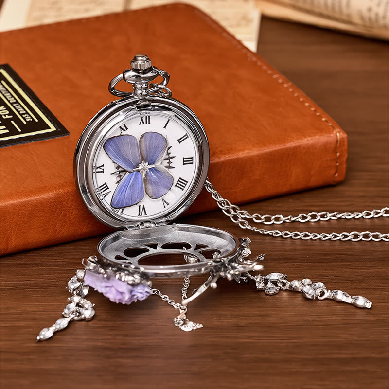 Lavender Butterfly Secret Garden Handmade Pocket Watch - image 10
