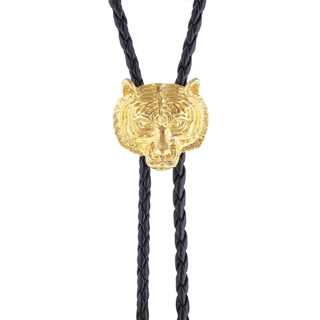 Western Retro Tiger Head Metal Bolo Tie - image 8